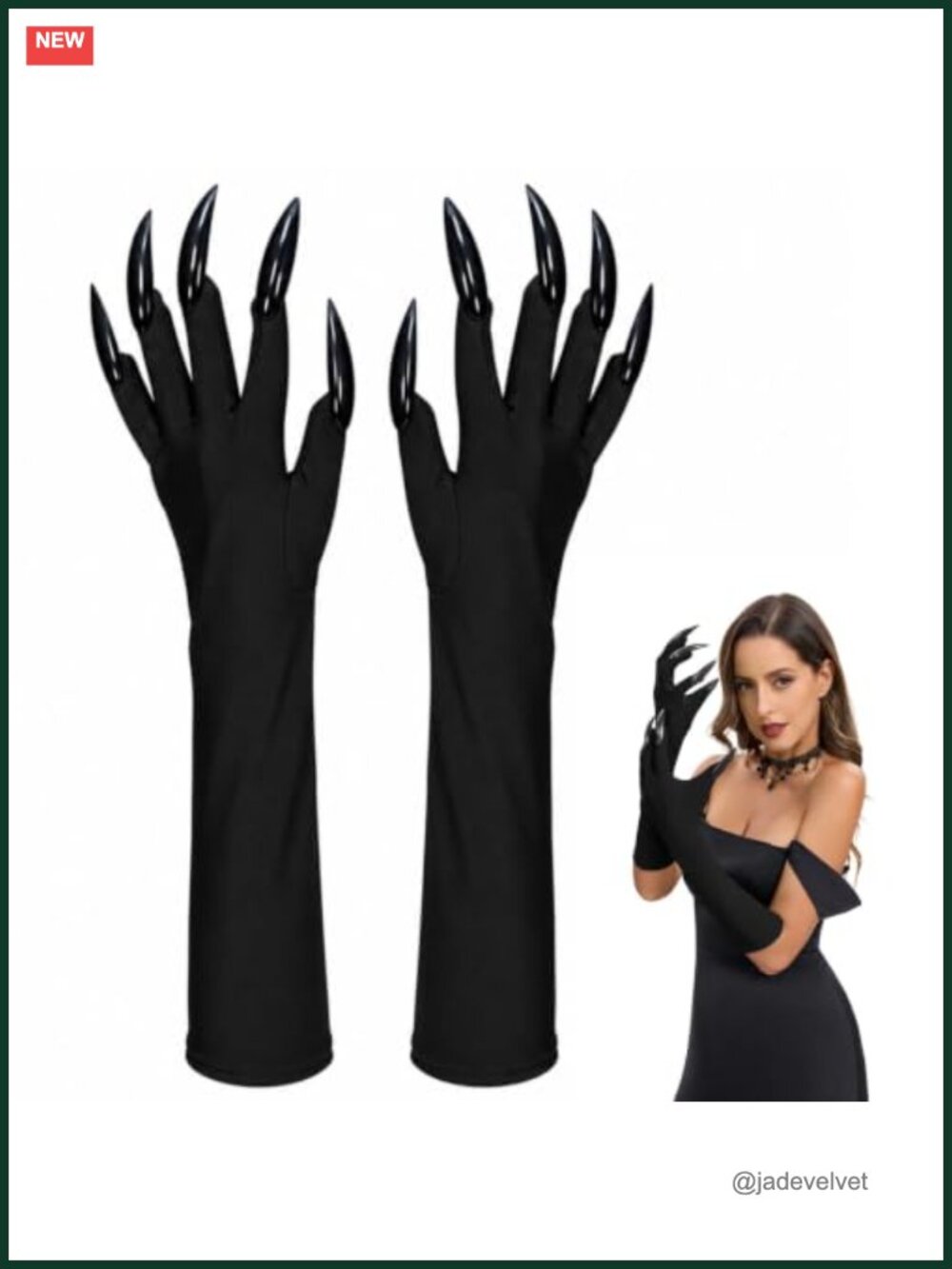 Long Witch Gloves with Claws 17.7in Halloween Costume Accessory Gothic Vampire